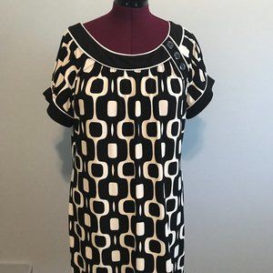 ENFOCUS WOMEN'S SIZE 14W BLACK & WHITE DRESS SLINKY FABRIC BLACK & WHITE